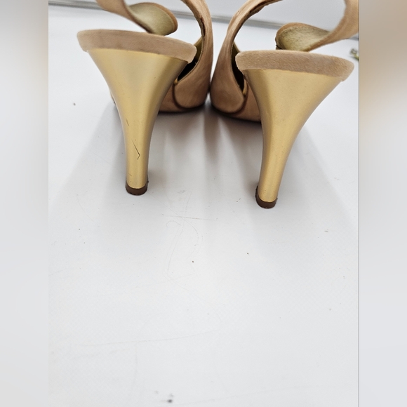 Vintage Peach Suede Via Spiga Slingbacks sz 8 - Picture 5 of 6